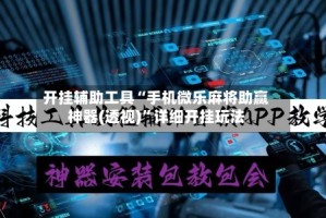 开挂辅助工具“手机微乐麻将助赢神器(透视)”详细开挂玩法