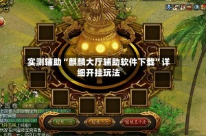 实测辅助“麒麟大厅辅助软件下载”详细开挂玩法