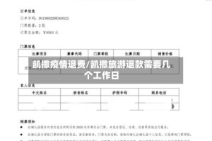 凯撒疫情退费/凯撒旅游退款需要几个工作日