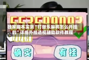 独家脚本实测“打微乐麻将怎么开挂的”详细外挂透视辅助软件教程