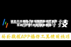 辅助开挂神器“微乐陕西麻将万能开挂器”开挂(透视)辅助教程