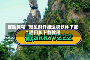 辅助教程“新星游开挂透视软件下载”通用版下载教程
