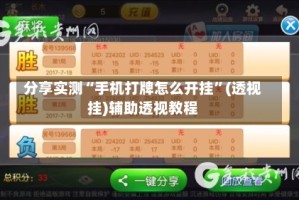 分享实测“手机打牌怎么开挂”(透视挂)辅助透视教程