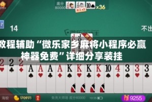 教程辅助“微乐家乡麻将小程序必赢神器免费”详细分享装挂