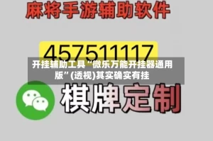 开挂辅助工具“微乐万能开挂器通用版”(透视)其实确实有挂