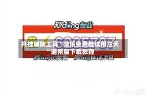 开挂辅助工具“微乐免费挂试用三天”通用版下载教程