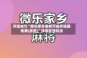 开挂技巧“微乐家乡麻将万能开挂器免费(透视)”详细开挂玩法