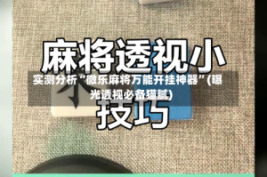 实测分析“微乐麻将万能开挂神器”(曝光透视必备猫腻)