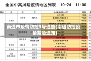 南通市疫情防控3号通告(南通防控疫情紧急通知)