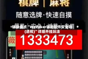 辅助盘点“WePoker辅助软件安全吗(透视)”详细开挂玩法