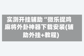 实测开挂辅助“微乐捉鸡麻将外卦神器下载安装(辅助外挂+教程)