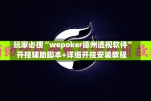玩家必搜“wepoker德州透视软件”开挂辅助脚本+详细开挂安装教程