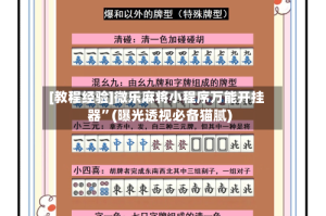 [教程经验]微乐麻将小程序万能开挂器”(曝光透视必备猫腻)