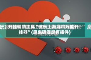 开挂辅助工具“微乐上海麻将万能开挂器”(原来确实是有插件)