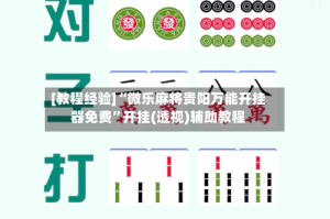 [教程经验]“微乐麻将贵阳万能开挂器免费”开挂(透视)辅助教程