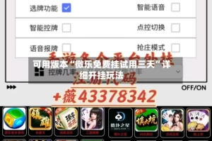 可用版本“微乐免费挂试用三天”详细开挂玩法