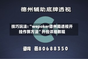 技巧玩法:“wepoker德州局透视开挂作弊方法”开挂详细教程