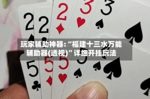 玩家辅助神器:“福建十三水万能辅助器(透视)”详细开挂玩法