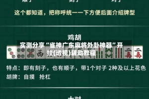 实测分享“雀神广东麻将外卦神器”开挂(透视)辅助教程