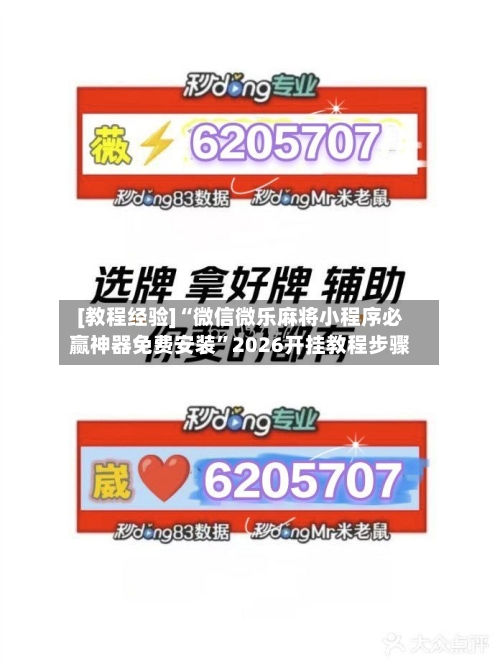 [教程经验]“微信微乐麻将小程序必赢神器免费安装”2026开挂教程步骤-第2张图片