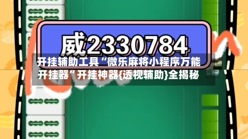 开挂辅助工具“微乐麻将小程序万能开挂器	”开挂神器{透视辅助}全揭秘-第1张图片