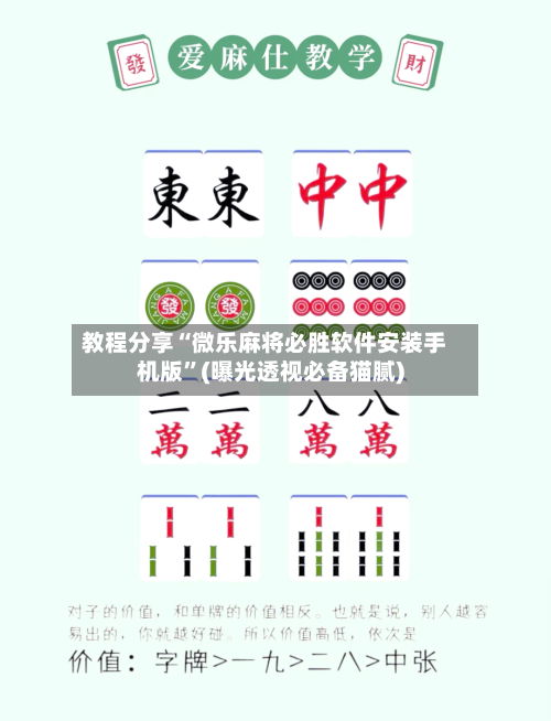 教程分享“微乐麻将必胜软件安装手机版”(曝光透视必备猫腻)-第1张图片