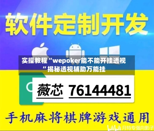 实操教程“wepoker能不能开挂透视	”揭秘透视辅助万能挂-第2张图片