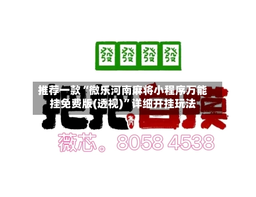 推荐一款“微乐河南麻将小程序万能挂免费版(透视)	”详细开挂玩法-第1张图片