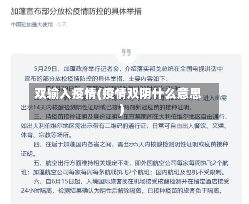 双输入疫情(疫情双阴什么意思)-第1张图片