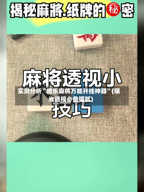 实测分析“微乐麻将万能开挂神器”(曝光透视必备猫腻)-第1张图片