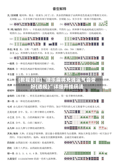 [教程经验]“微乐麻将充钱运气会变好(透视)	”详细开挂玩法-第1张图片