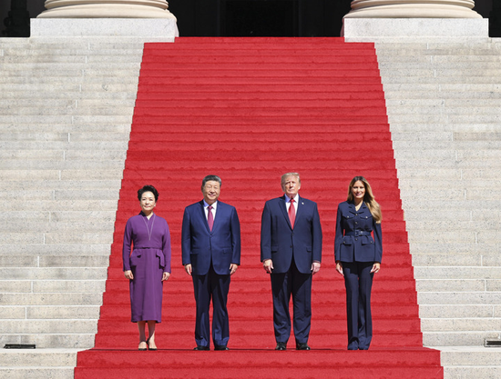 习近平和彭丽媛同特朗普夫妇茶叙，高清大图来了！